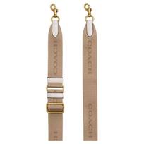 COACH 123 Tonal signature webbing, recycled polyester (polyester fiber) and calfskin, bag shoulder strap, women’s style, brass color brass color geltona