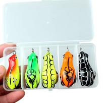 5Pcs/Box Upgraded Generation Soft Frog Lure Double Spinner Fishing Bait  Saltwater Fishing A-5pcs/box
