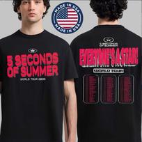5 Seconds Of Summer 5SOS Tour 2026 TShirt Everyones A Star Two Sided Merch Tee Unisex T-Shirt L