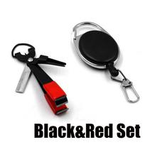 Stainless Steel Snip Fast Hook Nail Knotter Fly Fishing Clippers Line Cutter Quick Knot Tying Tool Black&Red Set