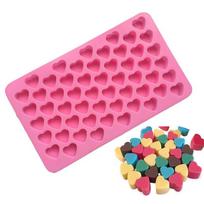 Mini širdies formos silikoninis ledo kubelių padėklas, šokoladinis fondantas, formuojantis 3D pyragas pink
