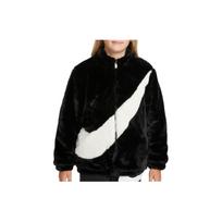 Nike Jacket Kids Printed Large Logo Zipper Stand Collar Warm Kids jackets Black DV6207-010 L