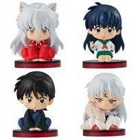 4 vnt./rinkinys Anime INUYASHA figūrėlės žaislas Kikyo Sesshoumaru Higurashi Kagome animacinis lėlės vaikams dovanų gray