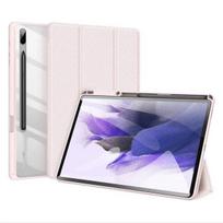 Skirta Samsung Galaxy Tab S8 Ultra 14.6 S7/S8 11 S7/S8 Plus S7 FE 12.4 planšetinio kompiuterio dėklui, permatomas galinis planšetinio kompiuterio dangtelis su pieštuko laikikliu Tab S8 Plus 12.4 rožinė