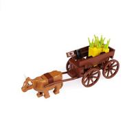 DIY Medieval  Soldier Wagon Building Blocks Creative Farm Cart Transport Vehicle Model Castle-Themed Brick Toy