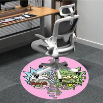 1 vnt. Rick and Morty biuro apvalus kilimėlis, neslystantis, minkštas ir patvarus biuro kilimėlis interjero dekoravimui, puikiai tinka biurui, graži dekoracija 80cm gray