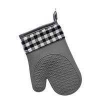 Dual-Finger Silicone Heat-Resistant Kitchen Gloves with Anti-Slip & Anti-Scald Features, Thickened for Baking and Oven Use.