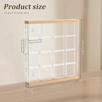 16/24 Grids Acrylic Coin Holder Clear Challenge Coin Display Box Military Medals Badges Display Case Versatile Home Decoration beige