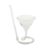 Spiralinė kokteilinė taurė besisukanti Martini Creative Long Tail šiaudinė vyno taurė skaidri