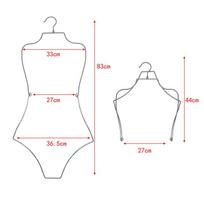 Maillot de bain pakaba metalinė viela kūno formos bikini pakaba sulankstoma apatinio trikotažo laikymo pakaba drabužių spintai ekspozicijai sidabras