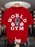 Gorilla Gym Men Cotton TShirt Casual Athletic Style Red Fitness Muscle Tee Summer Short Sleeve Workout Apparel 99 Characters ... S įvairiaspalvis