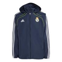Adidas Real Madrid 2025-26 Urban Purist Windbreaker Zip Stripe Long Sleeve Jacket Men jackets Ocean-Blue JF2576 S