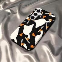 Duck Untitled Goose Game Phone Case For Samsung S25 Ultra S21 S22 S23 FE S24 Plus A56 A36 A16 Glossy 2 In 1 Cover SamsungS24Ultra white