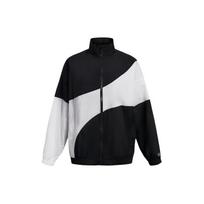 Under Armour Legacy Crinkle Jacket With Loose Lapel And Zipper Women Jacket Black White 1382762-001 L