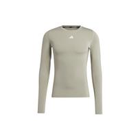 adidas Techfit Training Long Sleeve Tee Silver Pebble Men Streetwear IC2157 M
