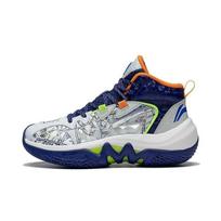 Li Ning Comfortable Non-Slip Shock Absorbing Wear-Resistant High-Top Basketball Shoes Kids sneakers Dark-Blue YKBS086-7 40