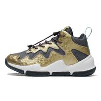 LiNing Youth  Rebound Shock Absorption Breathable Wear-Resistant Non-Slip Low-Top Basketball Shoes Kids Basketball Shoes Black Gold YKBS088-1 34