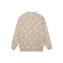 Li Ning Urban Nomad All Over Logo Embroidered Pullover Long Sleeve Sweater Men sweater Yellow AMBS123-2 2XL