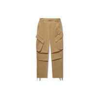 Li Ning Skateboard Series Solid Color Loose Fit Mid Rise Casual Pants Men bottoms Yellow Brown AKXU103-2 L beige