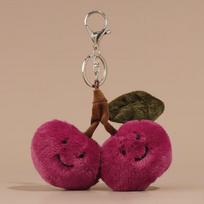 Fun and Cute Cherry Plush Keychain Pendant Simulated Fruit Doll Couple Doll Backpack Hanging Decoration 9cm