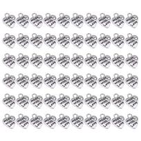 60pcs Heart Charm Made With Loves Pendant 12x10mm Tibetan Antique Silver Color Pendants Jewelry Making DIY Handmade Craft 1