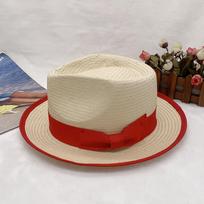 Classic Fashion Men'S And Women'S Same Hand-Woven Jazz Top Hat, Sunshade Straw Hat, Spring And Summer Hat Adjustable raudona