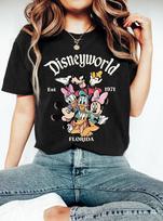 Disney World Florida Tshirt Womens Shortsleeved Cotton Tshirt Summer Fashion Brand Tshirt Cartoon Animation Tops Plus Size S brown