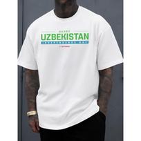 European sizes Men'S T-Shirts Celebrating Uzbekistan'S Independence Day, Featuring a White Graphic Design. These Soft And Comfy Tees S balta