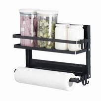 Wall Mounted Refrigerator Magnetic Shelf Large Capacity Space Saving Refrigerator Side Storage Rack Folding