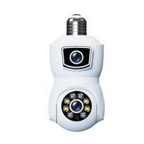8MP E27 Lemputės WiFi Kamera Saugumo Apsauga Patalpų Dvigubas Objektyvas Dvigubas Ekranas Žmogaus Sekimas Naktinis Matymas IP Kamera Dvipusis Garso Įrašas White No Card