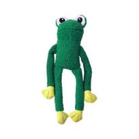 Pet Toy Bite-Resistant Plush Chew Toy with Interactive Sound Design Cartoon Monkey Frog Pig Shape Pet Teeth Cleaning Toy žalia
