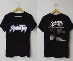 Spinal Tap The #034Tap Into America#034 Tour 2 side Black TShirt Unisex T-Shirt S