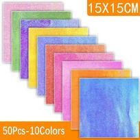 50Pcs 15cm Square Origami Paper DIY Scrapbooking Folding Paper Craft Decor Foldable Handmade Cardstock Paper Paper Cuttings