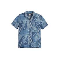 Levis Ss23 Patterned Print Button-Up Short Sleeve Shirt Men shirts Blue 72625-0069 XS