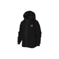 Nike Solid Color Hooded Zip-Up Casual Jacket Kids Outerwear Black FV3979-010 S