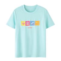 Li-Ning Ping Pong Series Graphic Print Round Neck T-Shirt Unisex Tops Light-Blue ATST031-1 XXL white
