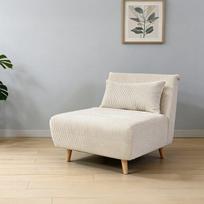 Sofa SOLACE vienvietė su miego funkcija – šenilas ecru, 83x91x84 cm