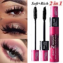 2-in-1 Double Brush Mascara Black Curly Dense Eyelash Women Eye Makeup Tool brown