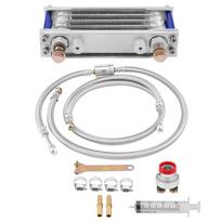 Motorcycle 65ml Oil Cooler Engine Oil Cooling Radiator System Kit for Honda GY6 Engine (Silver)