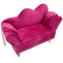 Chic Rose Flannel Jewelry Organizers Sofa Design Portable Storage Case For Fine Jewelry Collection