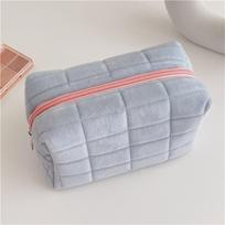 Cosmetic Storage Bag Large Women Zipper Makeup Organizer Handbag Stationery Pencil Case Travel Make Up Toiletry Punch One Size mėlyna