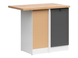 Pastatoma kampinė virtuvinė spintelė Junona Line, grafito/ąžuolo/baltos spalvos