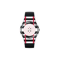 Swatch Kvarcinis Mechanizmas 30M Atsparus Vandeniui Laikrodis 41Mm Rožinis Ciferblatas Plastikinis Korpusas Silikoninis Dirželis Unisex Laikrodžiai SUOB129 Pink Watch Dial black