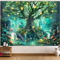 VIKAMA Tree of Life Tapestry Bohemian Mandala Wall Hanging Vintage Spiritual Decor Perfect for Bedrooms 74x94cm(29x37in)