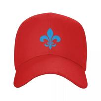 Quebec France blue fleur de lys modern style PQ Qc Royal french francais on white background Baseball Cap New Hat Women Unisexs
