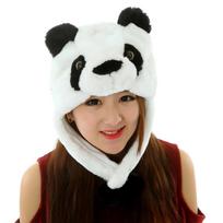 Žavinga panda kepurė su judančiomis ausimis - mielas pasirodymų rekvizitas, dovana ar suvenyras One Size black