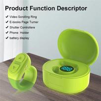 Scrolling Ring Remote Bluetooth Page Turner Clicker With Digital Charging Case For Kindle IOS Android Phone rožinė