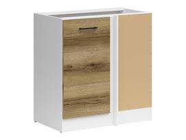 Pastatoma kampinė virtuvinė spintelė Junona Line, ąžuolo/baltos spalvos