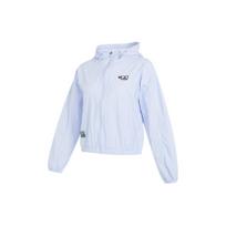 Adidas Graphic Woven Jacket With Pure Color Logo And Casual Hood Women Jacket Light-Pink Blue HY2858 S