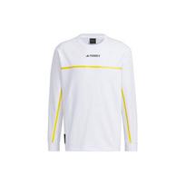 Adidas X National Geographic Collaboration Tech Tee Outdoor Quick-Dry Sports Letter Print Round Neck Long Sleeve T-Shirt Men Tops White IL8976 S white